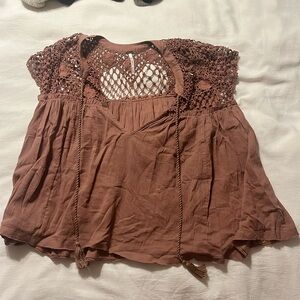 free people pink/ mauve top